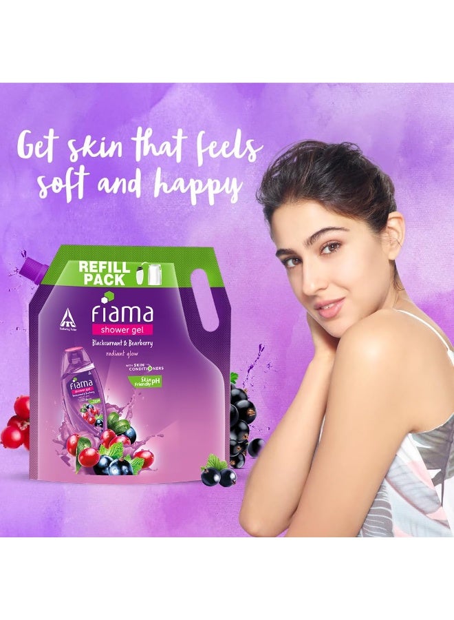 فياما جل استحمام فياما للجسم برائحة الكشمش الأسود وعنب الدب، عبوة إعادة تعبئة اقتصادية سعة 1.4 لتر، مناسب للنساء والرجال، مع مرطبات للبشرة لإشراقة متألقة، ودرجة حموضة لطيفة على البشرة. - Image 4